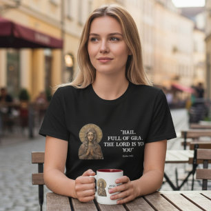 Carved Devotion  Wooden Mary Two-Tone Coffee Mug