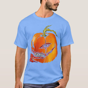 Carved Evil Pumpkin Horror For Halloween T-Shirt