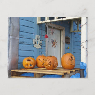 Carved Halloween Pumpkins Postcard