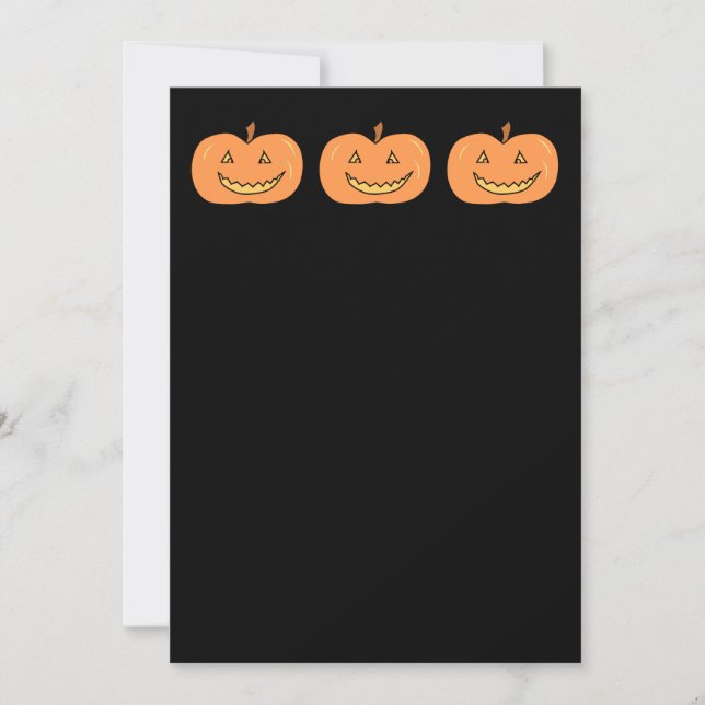 Carved Happy Pumpkin. Halloween. Card (Front)