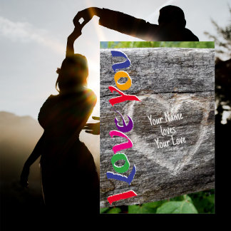 CARVED HEART I LOVE YOU PERSONALIZE POSTER