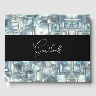 Carved Ice Texture Wedding Guest Book