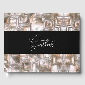 Carved Ice Texture Wedding Guest Book