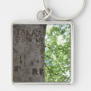 Carved in a Tree Central Park Nature Photography Key Ring
