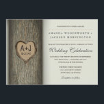Carved Initials Heart Oak Tree Wedding Invitations<br><div class="desc">Carved Initials Heart Oak Tree Wedding Invitations - features printed textured background in a cream colour with an old oak tree that you can "carve" initials and a wedding date into.</div>