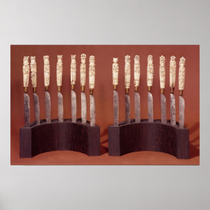 Carved Knife Handles Showing English Monarchs Poster