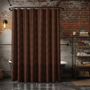 Carved Leather Look Brown Seamless Pattern Shower Curtain
