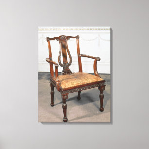 Carved lyre-back chair, supplied by canvas print