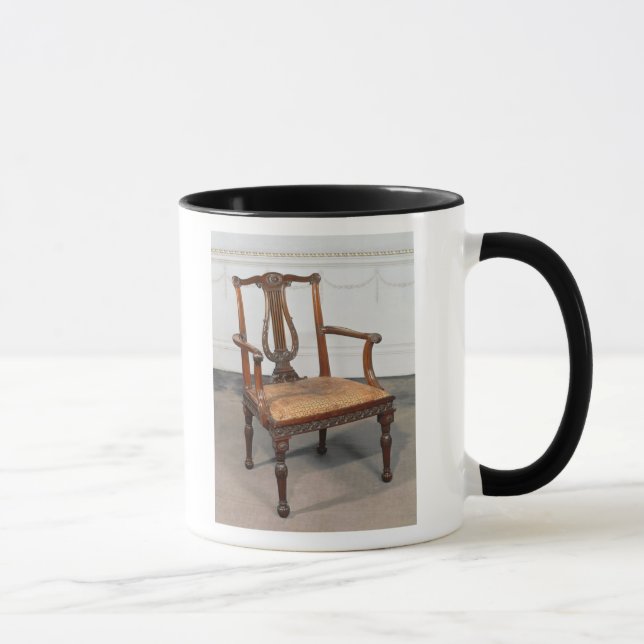 Carved lyre-back chair, supplied by mug (Right)
