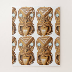 Carved Maori Tiki Face Thunder_Cove Jigsaw Puzzle