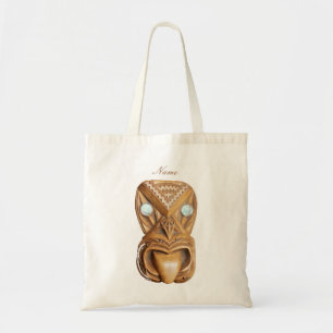 Carved Maori Tiki Face Thunder_Cove Tote Bag