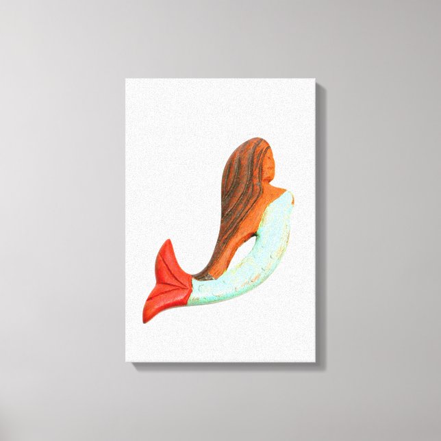 carved mermaid wrapped canvas (Front)