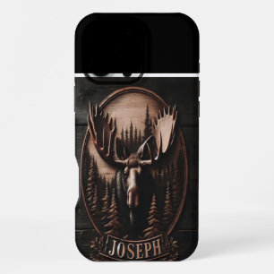 Carved Moose Portrait iPhone 16 Pro Max Case