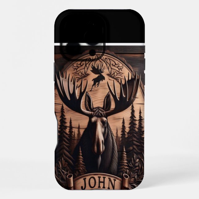Carved Moose Wall Décor iPhone Case (Back)