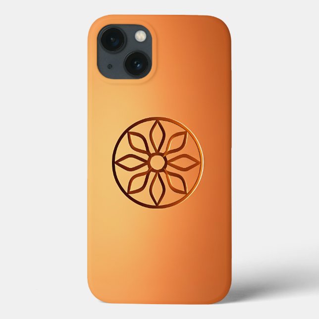 Carved Motif Design on Brown Case-Mate iPhone Case (Back)