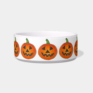 Carved Orange Happy Halloween Pumpkin Patch Bowl