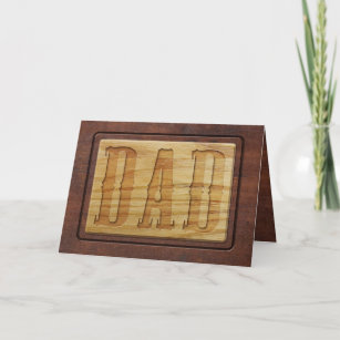 Carved Out Wood   DAD   Faux Wooden Father's Day Card