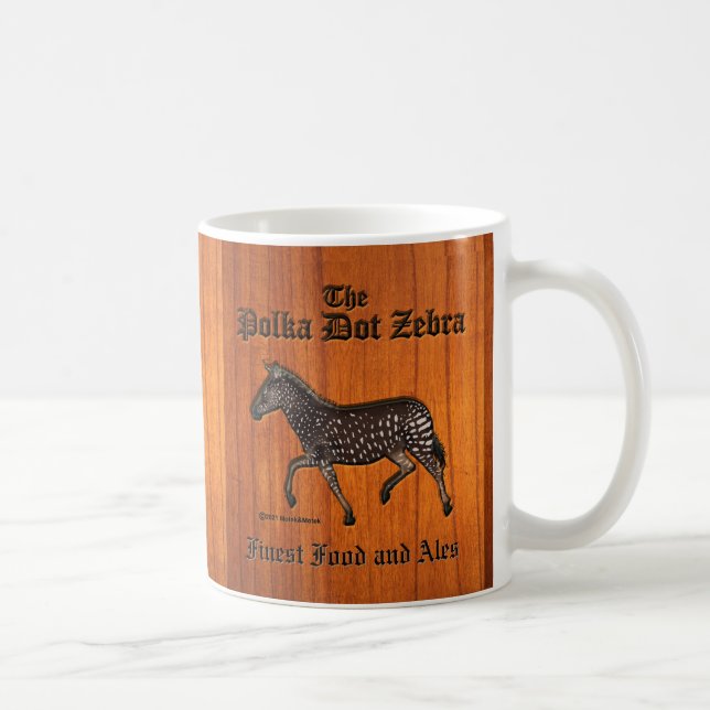 Carved Polka Dot Zebra English Pub Coffee Mug (Right)