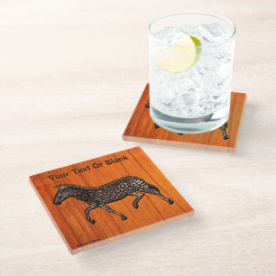 Carved Polka Dot Zebra Glass Coaster
