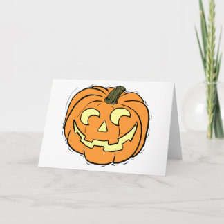 Carved Pumpkin Face Card
