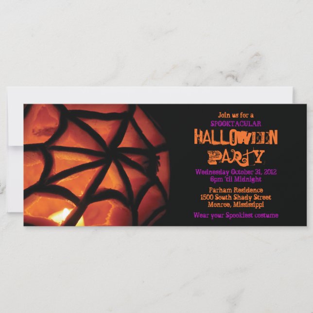 Carved Pumpkin Halloween Party Invitation (Front)