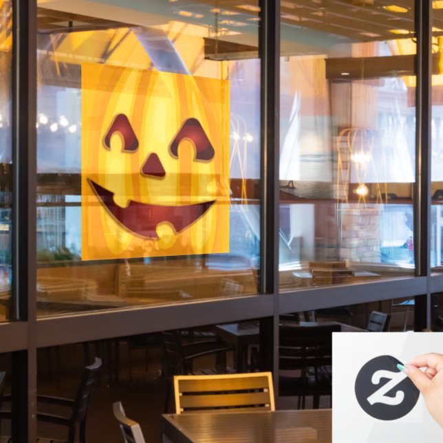 Carved pumpkin smiling Halloween design (Restaurant Window)