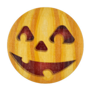 Carved pumpkin smiling Halloween design Cutting Board