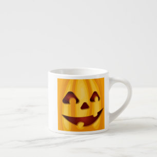 Carved pumpkin smiling Halloween design Espresso Cup