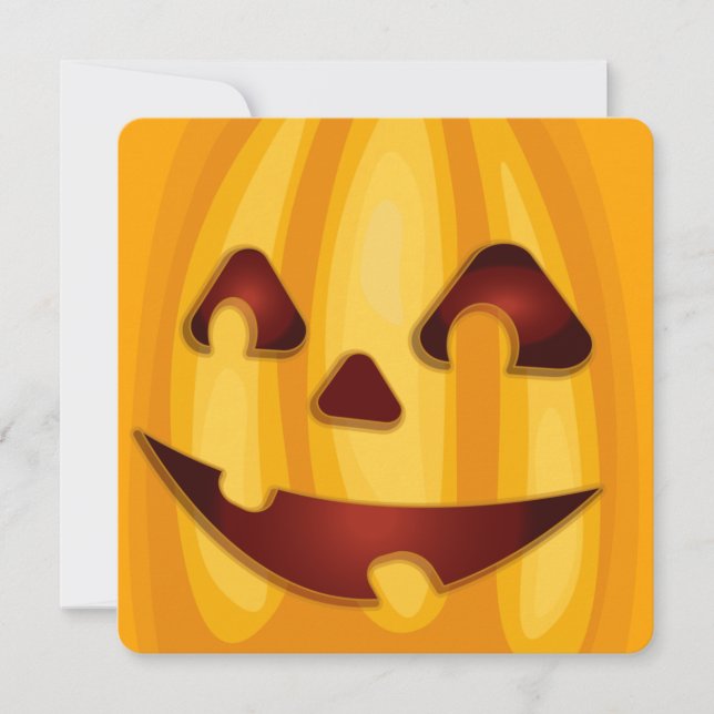 Carved pumpkin smiling Halloween design Invitation (Front)