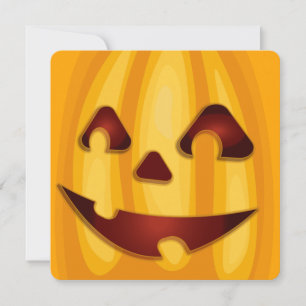 Carved pumpkin smiling Halloween design Invitation