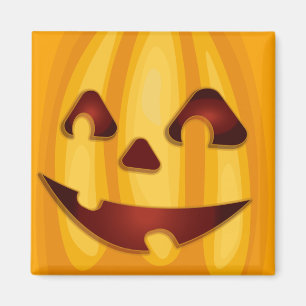 Carved pumpkin smiling Halloween design Magnet
