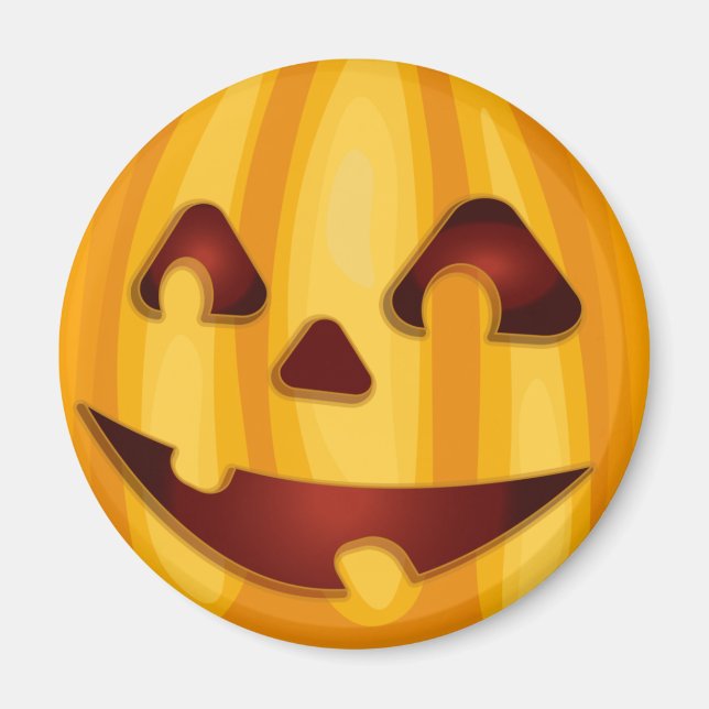 Carved pumpkin smiling Halloween design Magnet (Front)