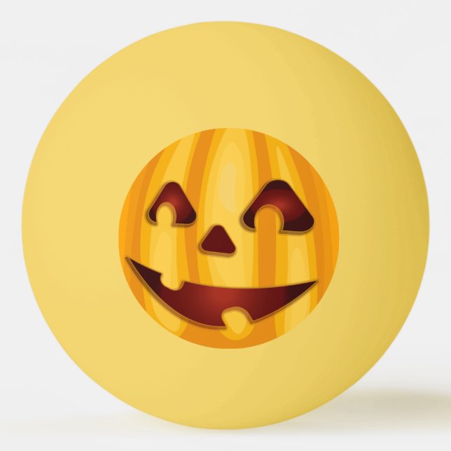 Carved pumpkin smiling Halloween design Ping Pong Ball (Front)