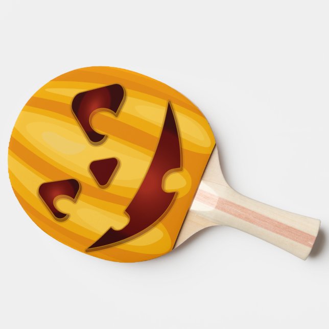 Carved pumpkin smiling Halloween design Ping Pong Paddle (Back Side)