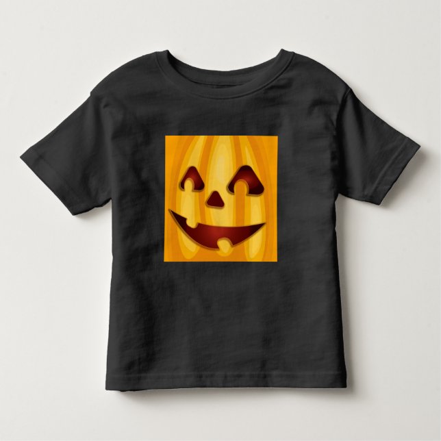 Carved pumpkin smiling Halloween design  Toddler T-Shirt (Front)