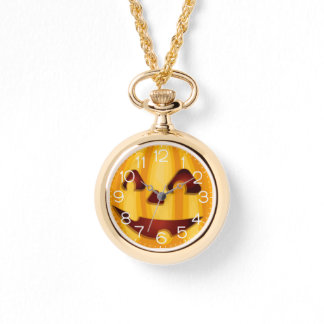Carved pumpkin smiling Halloween design Watch