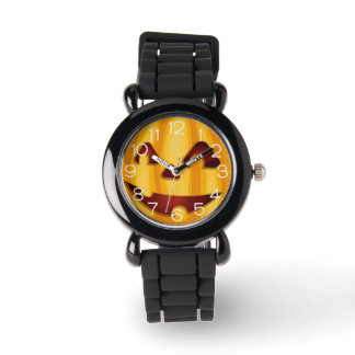 Carved pumpkin smiling Halloween design Watch