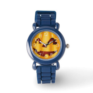 Carved pumpkin smiling Halloween design Watch