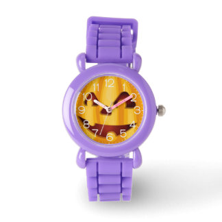 Carved pumpkin smiling Halloween design Watch