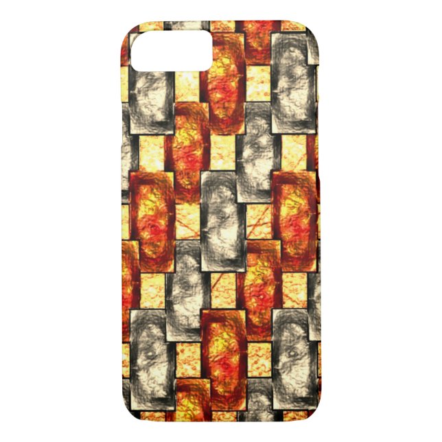 Carved rectangular pieces reddish and beige align Case-Mate iPhone case (Back)