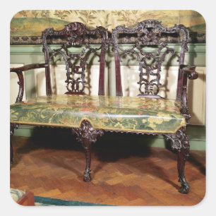 Carved sofa, with tapestry seat, similar to square sticker