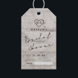 Carved Sweethearts Rustic Bridal Display Shower Gift Tags<br><div class="desc">Carved Sweethearts Rustic Birch Wood with Aged Grey & Off White Birch Tree Bark Design, and a distressed patina weathered look. This reclaimed lumber design features the couple's initials carved into the heart shape within the tree. Also, distressed typography country chic fonts, along with an elegant vintage handwriting script font....</div>