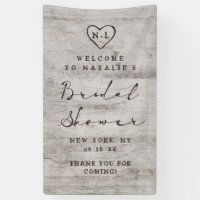 Carved Sweethearts Rustic Bridal Shower Welcome