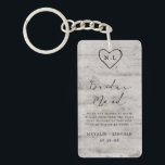 Carved Sweethearts Rustic To the Bridesmaid Quote Key Ring<br><div class="desc">Carved Sweethearts Rustic Birch Wood with Aged Grey & Off White Birch Tree Bark Design, and a distressed patina weathered look. This reclaimed lumber design features the couple's initials carved into the heart shape within the tree. Also, distressed typography country chic fonts, along with an elegant vintage handwriting script font....</div>