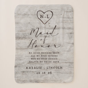 Carved Sweethearts Tree to the Maid of Honour Quot Sherpa Blanket