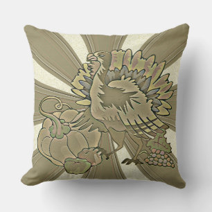 Carved Thanksgiving Turkey - Cushion