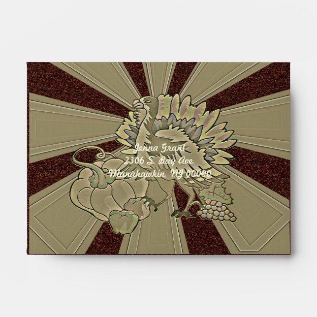 Carved Thanksgiving Turkey - Envelope (Front)
