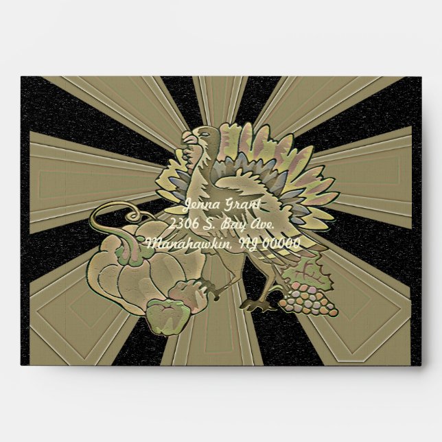 Carved Thanksgiving Turkey - Envelope (Front)