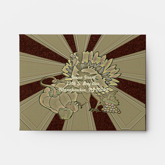 Carved Thanksgiving Turkey - Envelope (Front)
