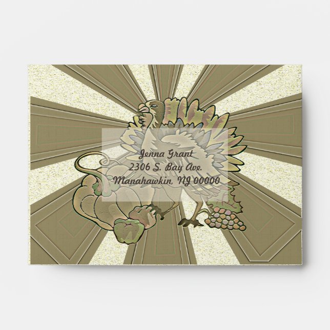 Carved Thanksgiving Turkey - Envelopes (Front)